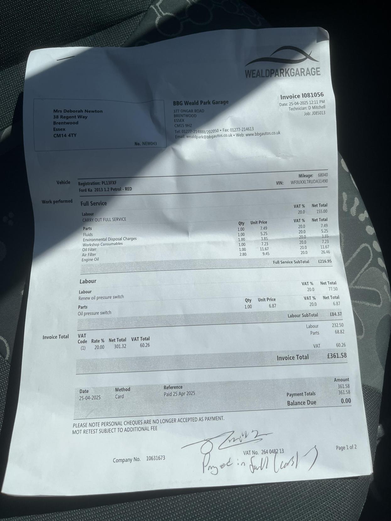 Ford Ka 1.2 Studio Hatchback 3dr Petrol Manual Euro 5 (s/s) (69 ps)