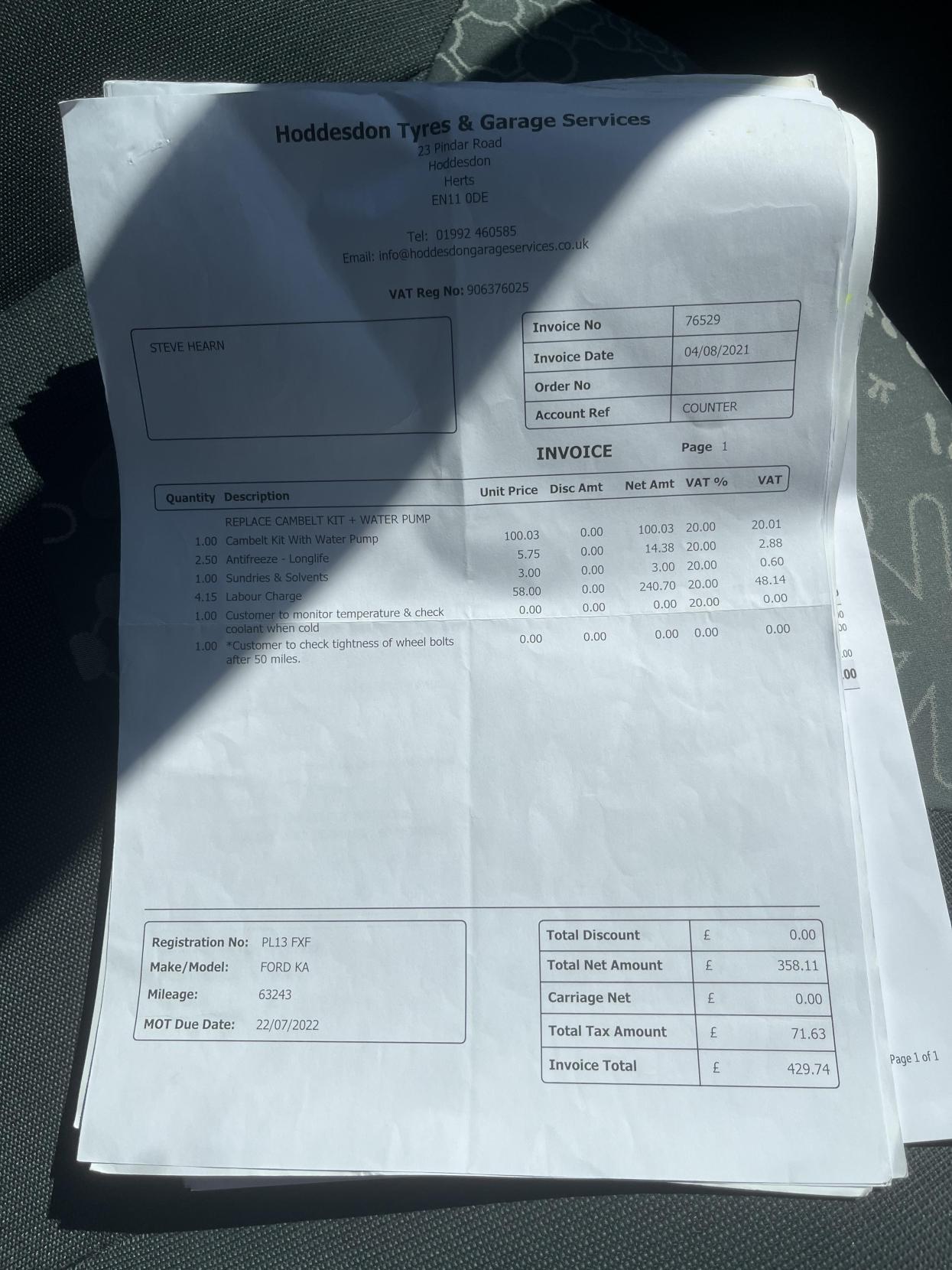 Ford Ka 1.2 Studio Hatchback 3dr Petrol Manual Euro 5 (s/s) (69 ps)