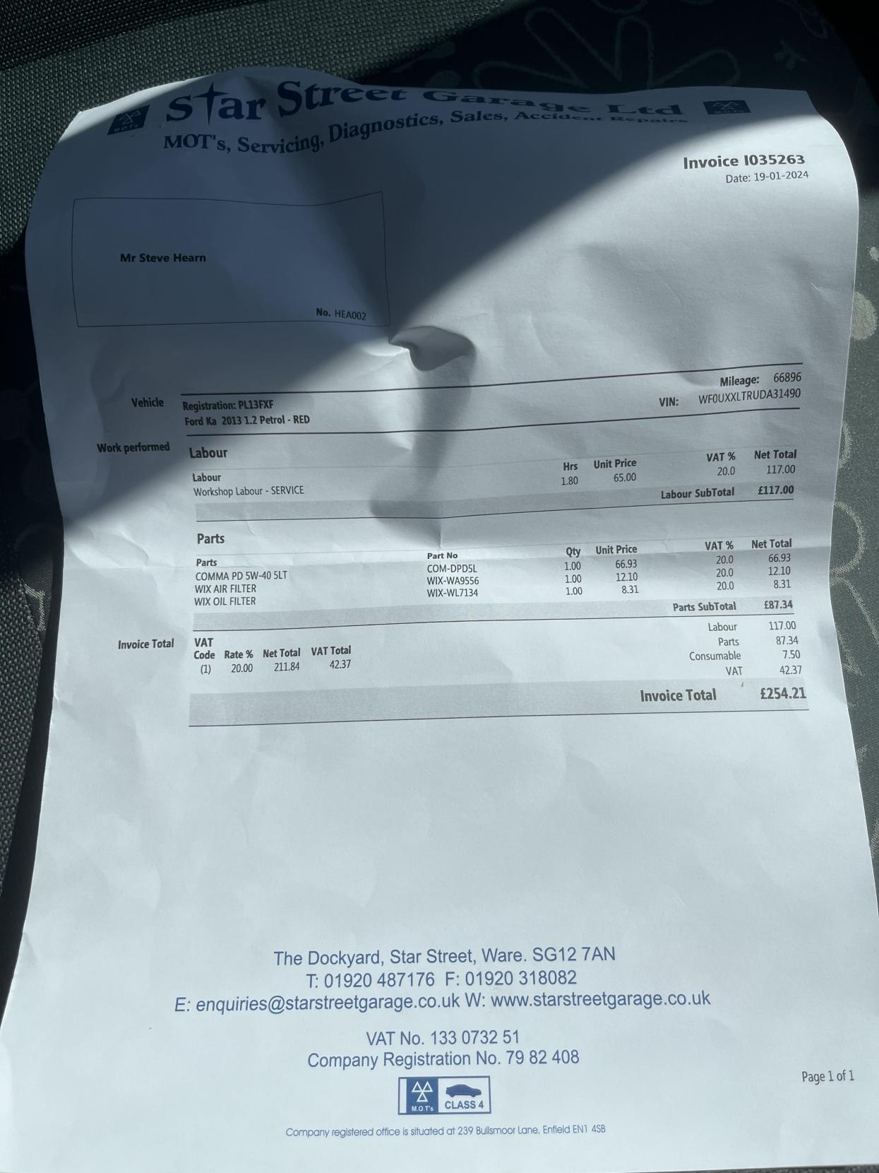 Ford Ka 1.2 Studio Hatchback 3dr Petrol Manual Euro 5 (s/s) (69 ps)
