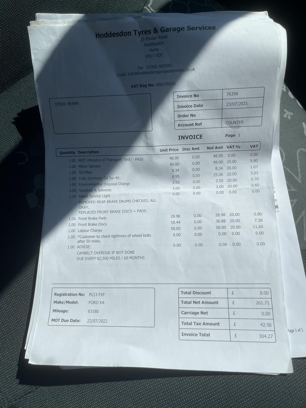 Ford Ka 1.2 Studio Hatchback 3dr Petrol Manual Euro 5 (s/s) (69 ps)