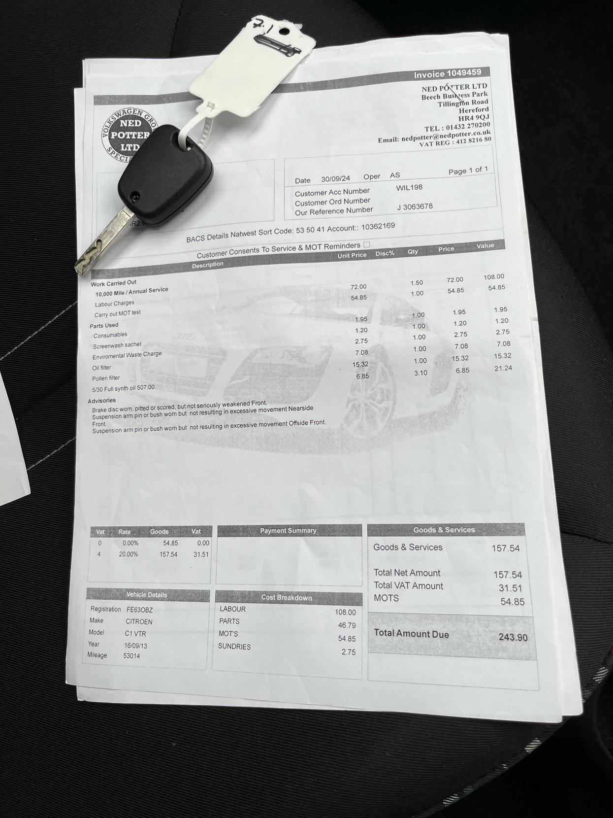 Citroen C1 1.0i VTR Hatchback 3dr Petrol Manual Euro 5 (68 ps)