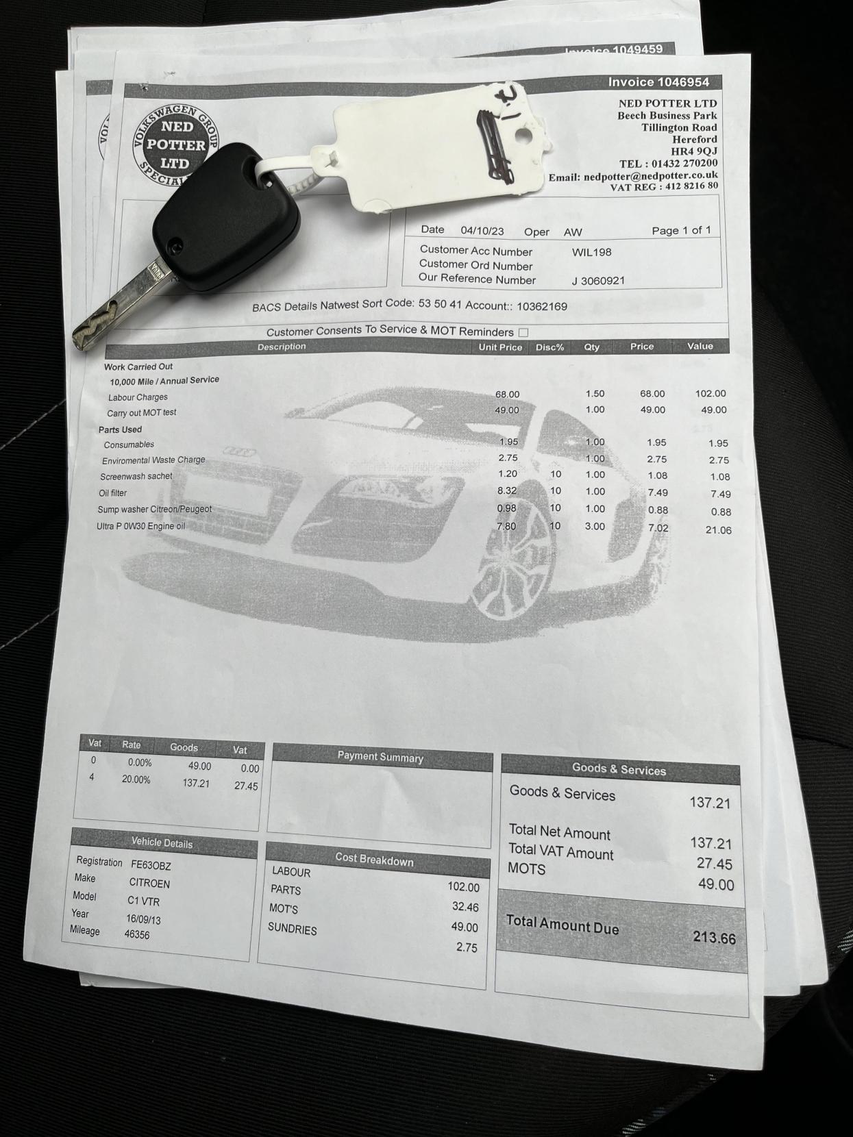 Citroen C1 1.0i VTR Hatchback 3dr Petrol Manual Euro 5 (68 ps)