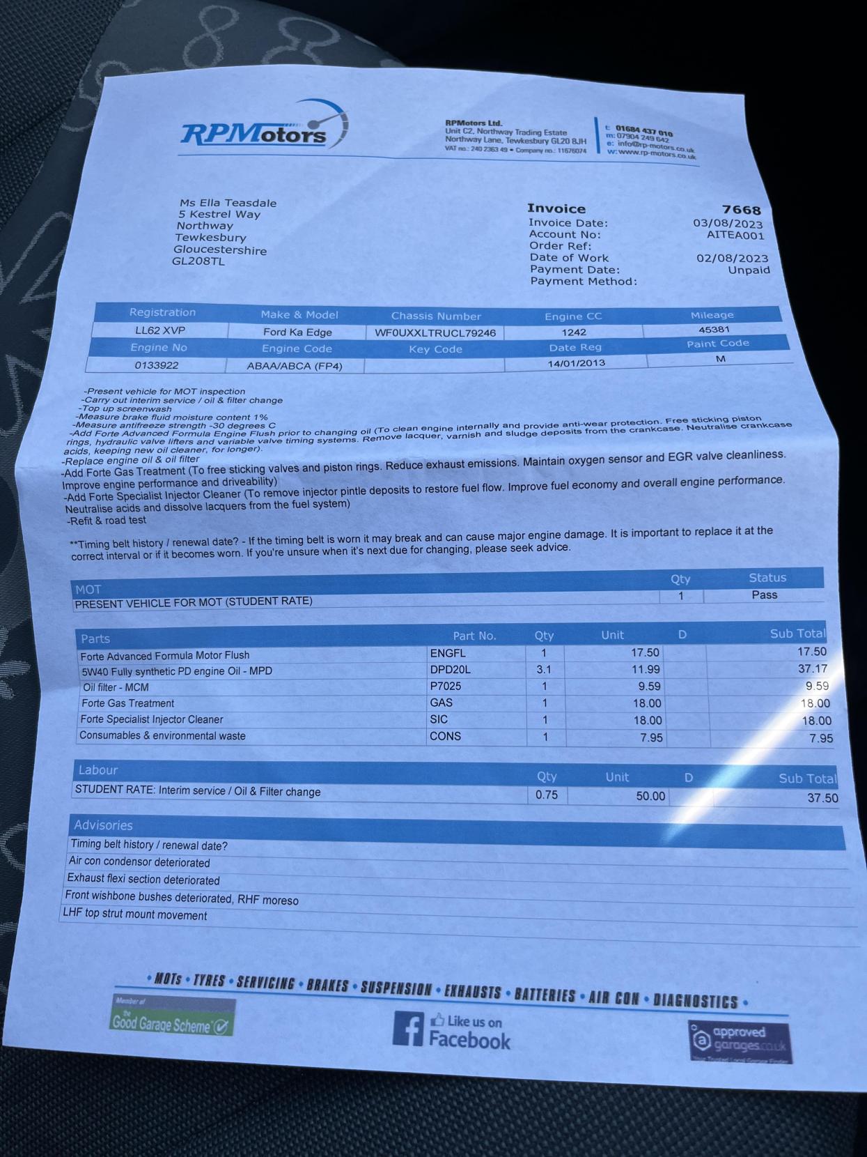 Ford Ka 1.2 Edge Hatchback 3dr Petrol Manual Euro 5 (s/s) (69 ps)