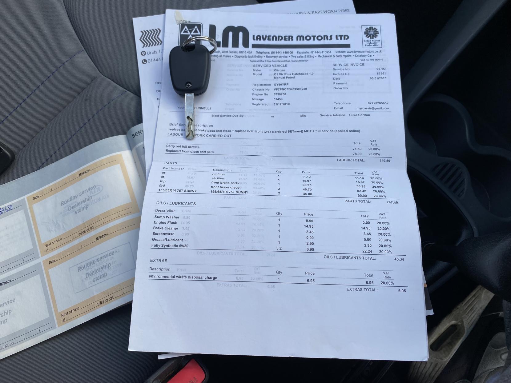 Citroen C1 1.0i VTR+ Hatchback 5dr Petrol Manual Euro 5 (68 ps)