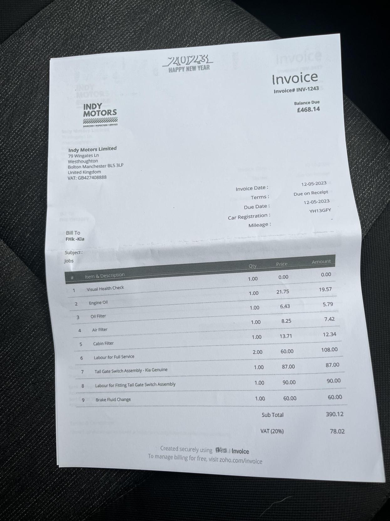 Kia Picanto 1.0 1 Hatchback 5dr Petrol Manual Euro 5 (68 bhp)