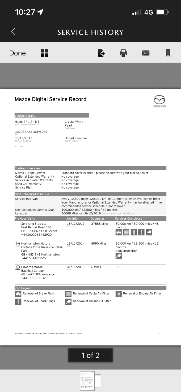 Mazda Mazda2 1.3 TS Hatchback 5dr Petrol Manual Euro 5 (a/c) (75 ps)